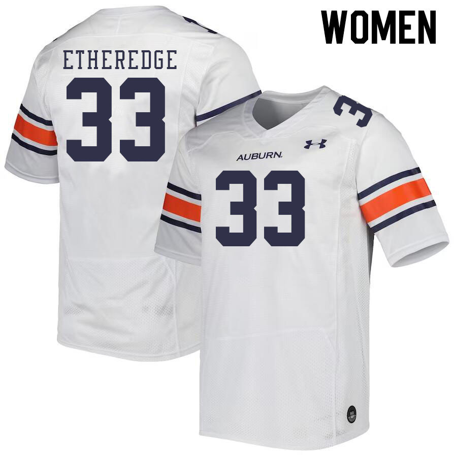 Women #33 Camden Etheredge Auburn Tigers College Football Jerseys Stitched-White